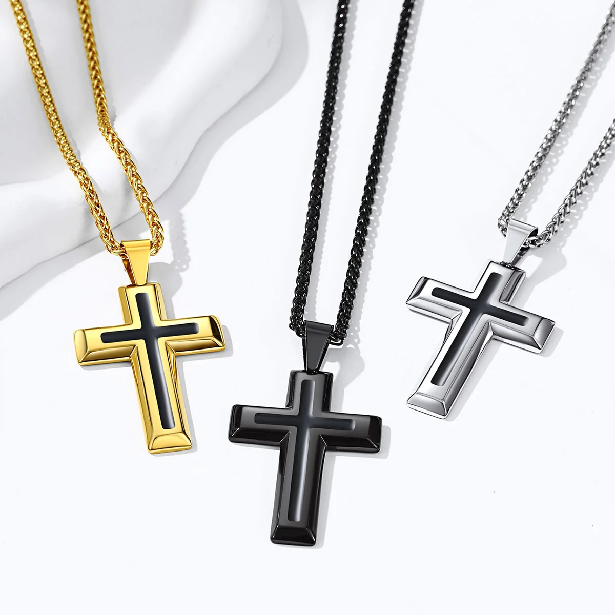 Custom Enamel Dripping Oil Cross Necklace for her