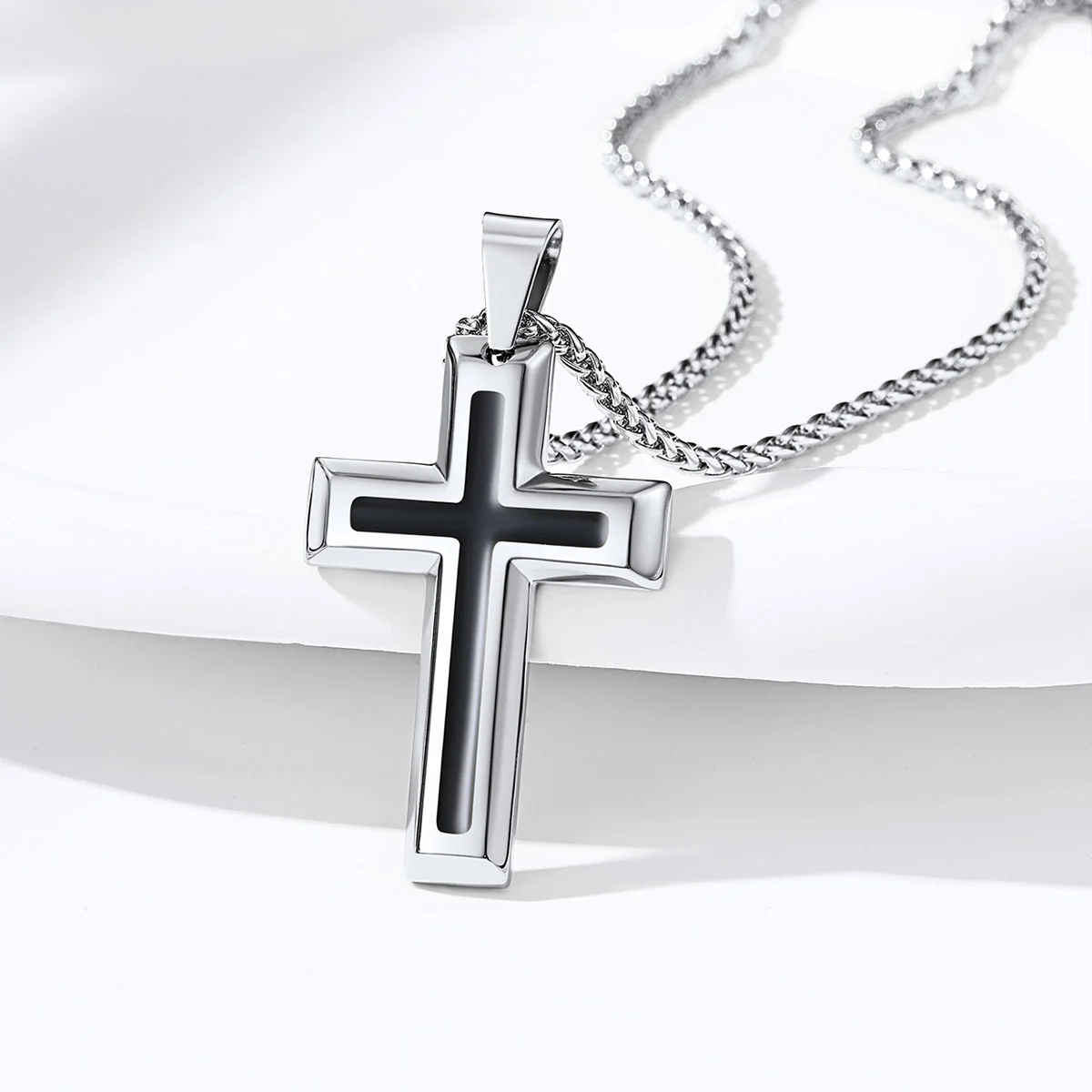 Custom Enamel Dripping Oil Cross Necklace for girl
