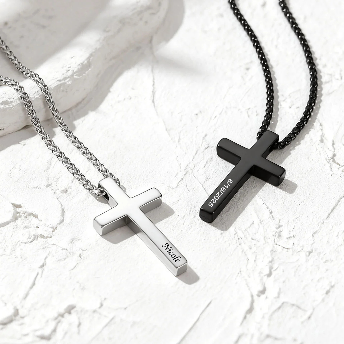 Custom Engravable Cross Necklace with Name gift