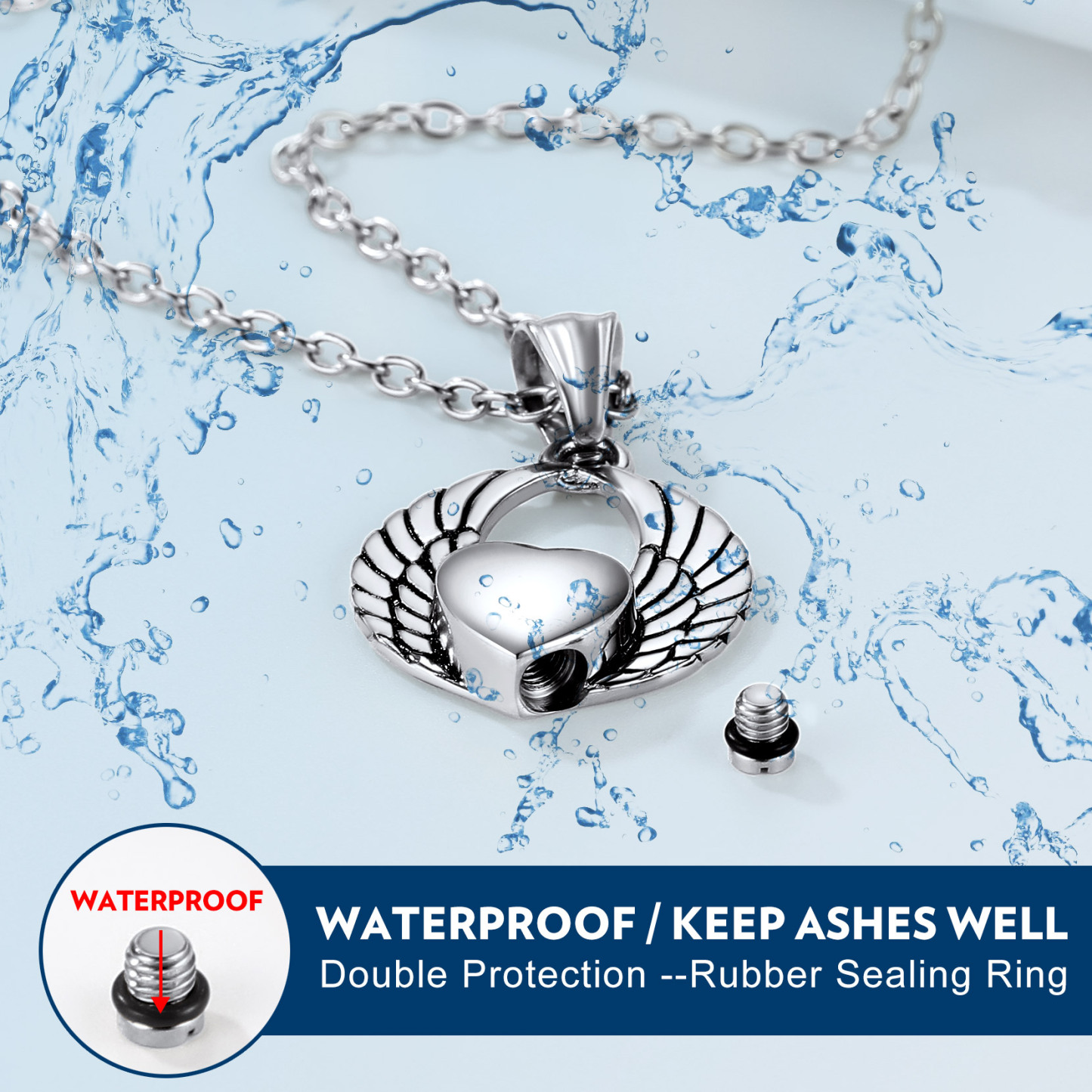  Engraved Heart Cremation Urn Necklace for Ashes