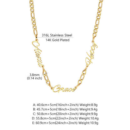 Custom Figaro Necklace with 1-5 Names