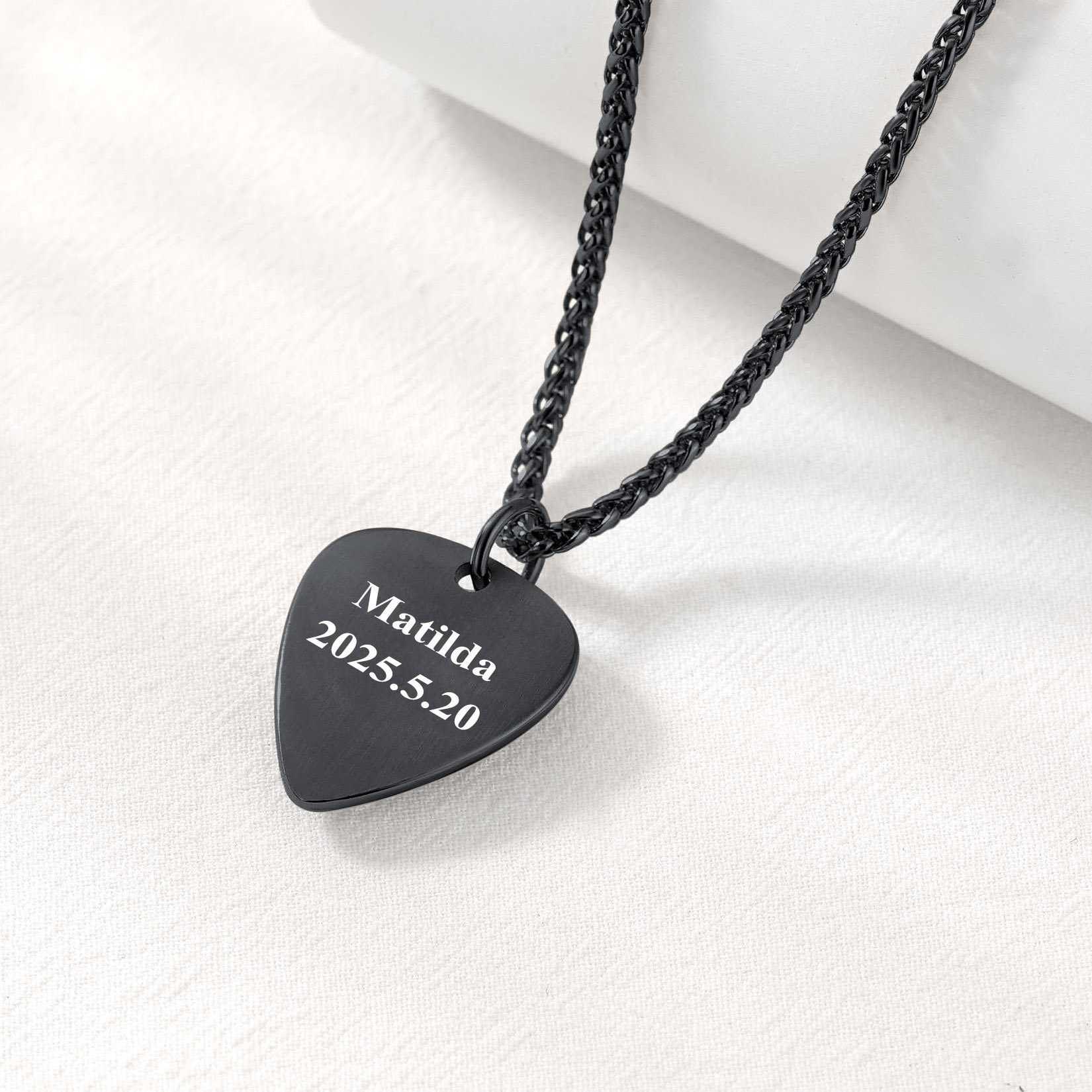 Custom Guitar Pick Skull Pendant Necklace
