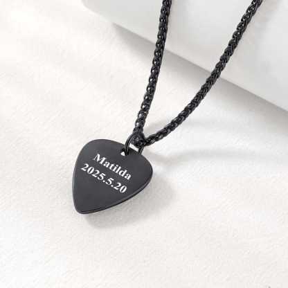 Custom Guitar Pick Skull Pendant Necklace
