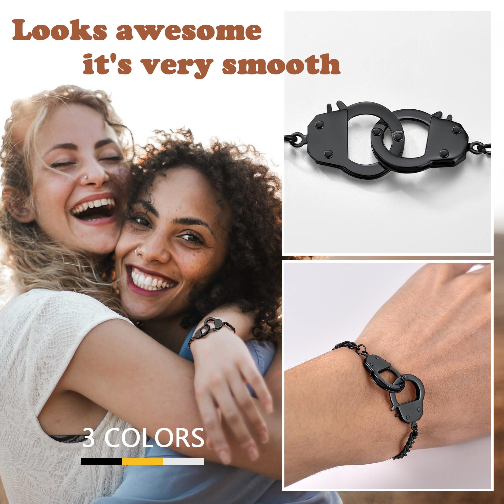 Custom Handcuff Couple Bracelet Set