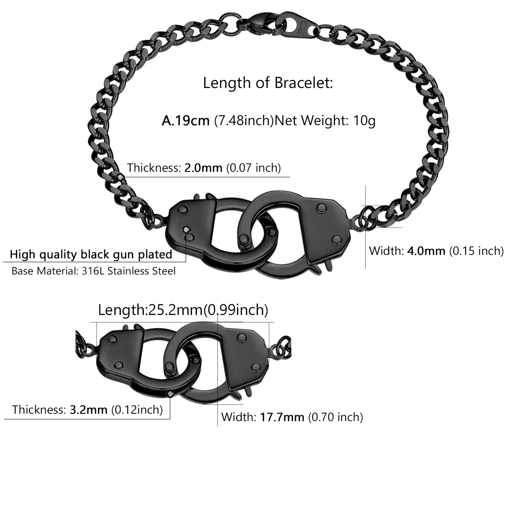 Custom Handcuff Couple Bracelet Set