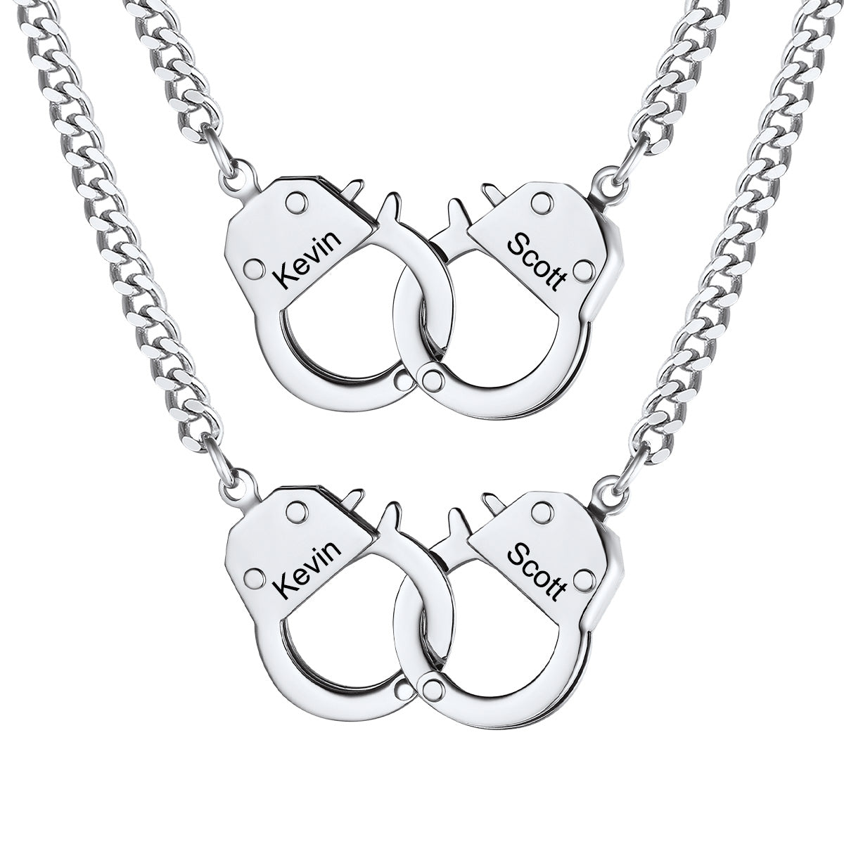 Custom Handcuff Necklace 4MM for Couple