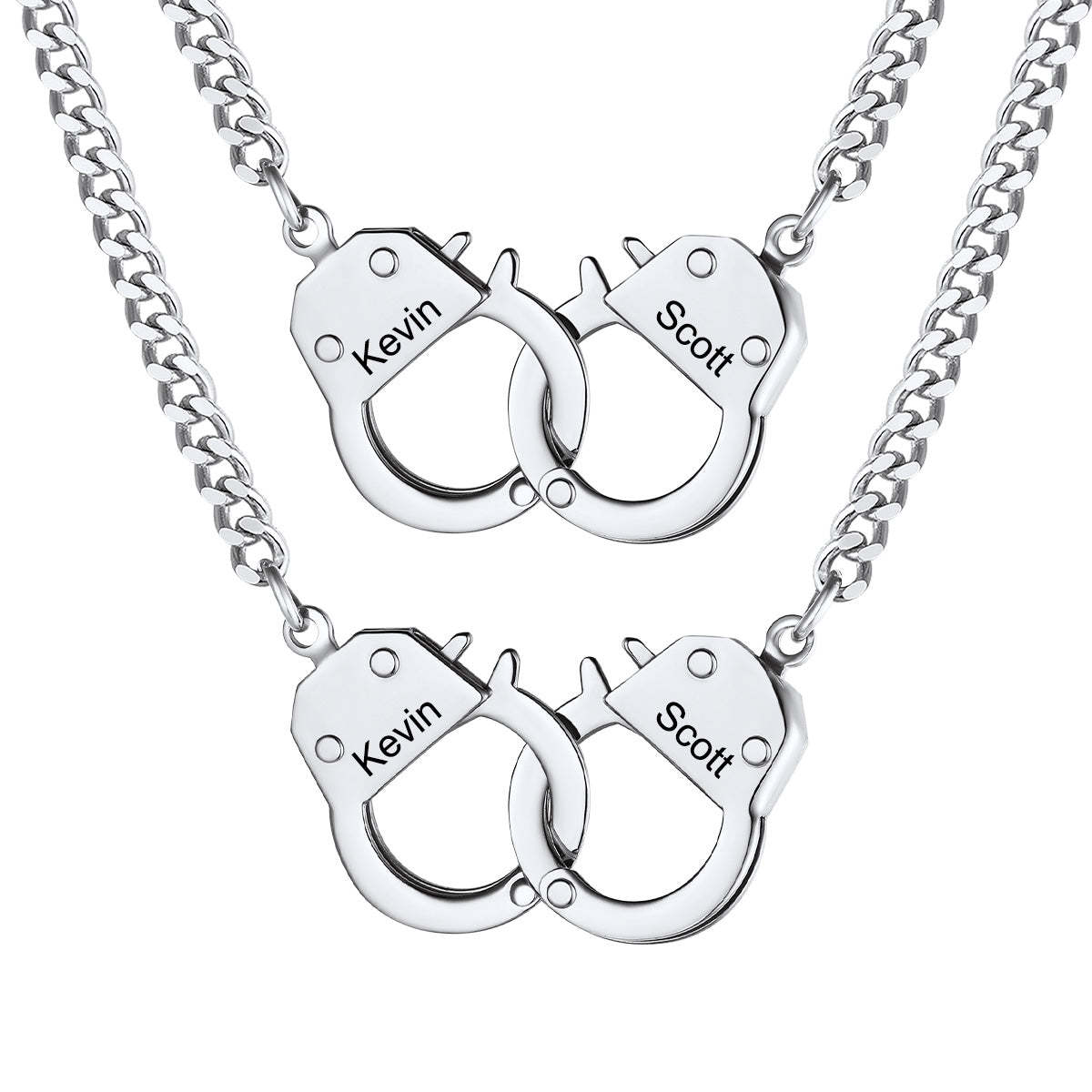 Custom Handcuff Necklace 4MM for Couple