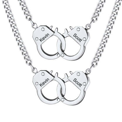 Custom Handcuff Necklace 4MM for Couple