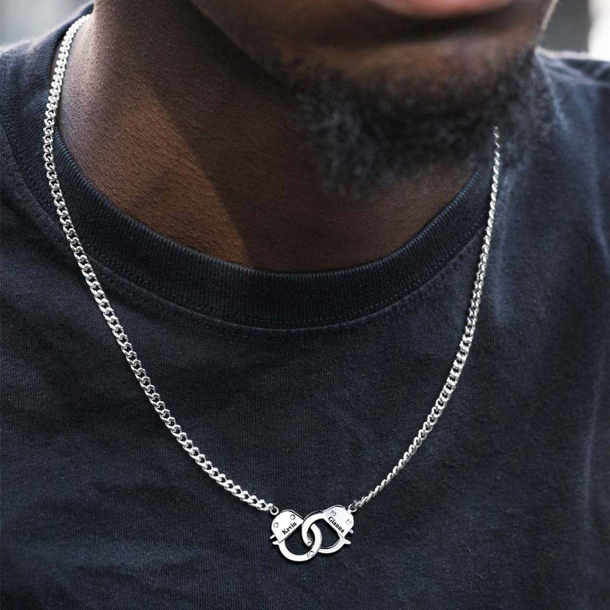 Custom Handcuff Necklace 4MM for Men