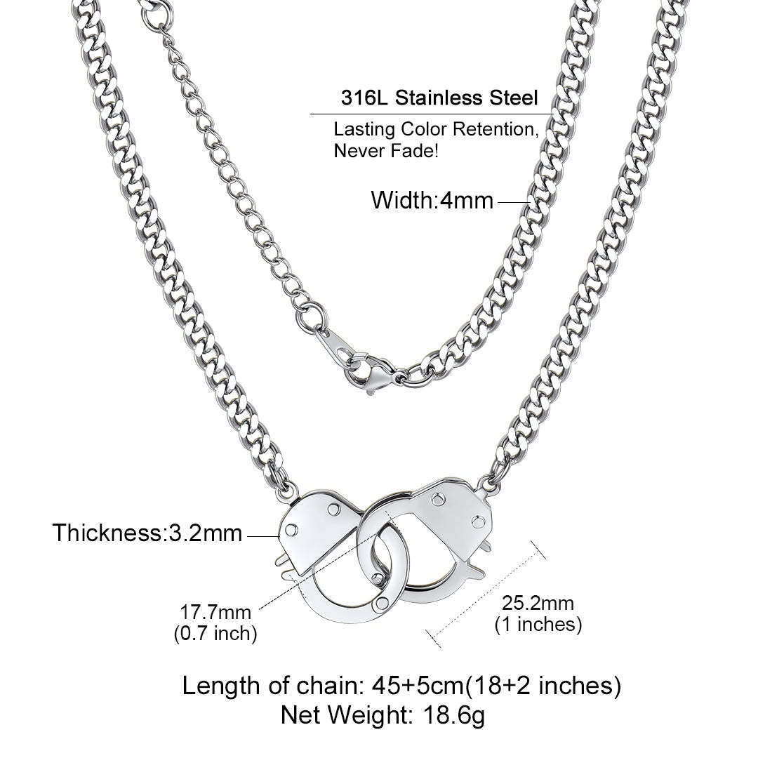 Custom Handcuff Couple Necklace 4MM Size