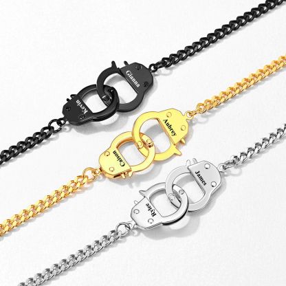 Custom Handcuff Couple Necklace 4MM 3 colors