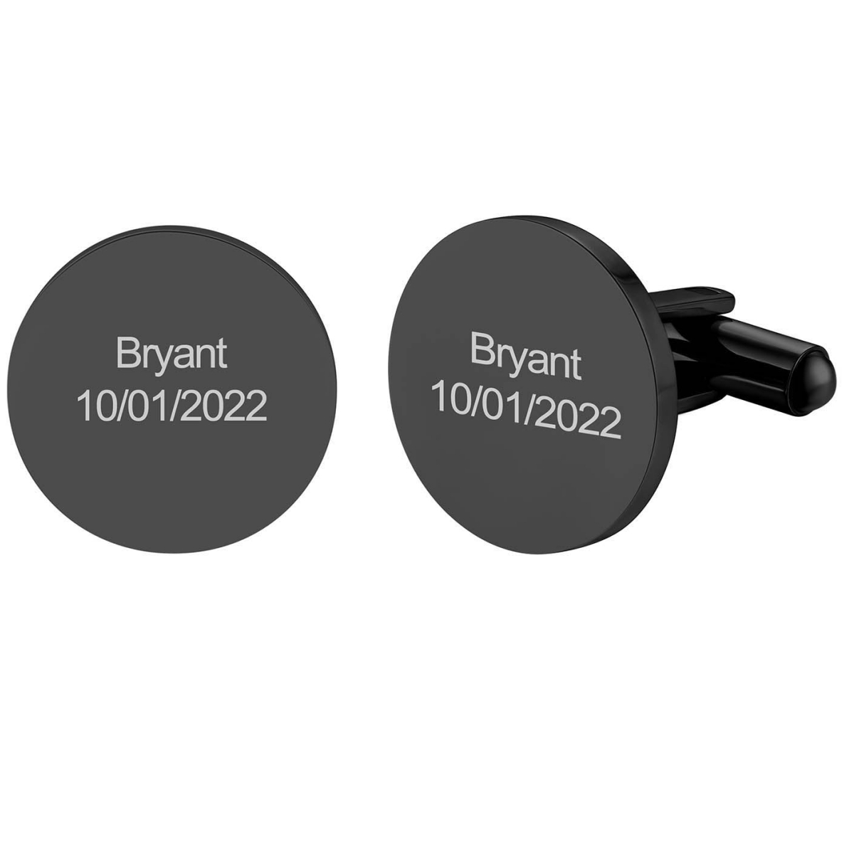 Custom Engraved Cufflinks for Men black