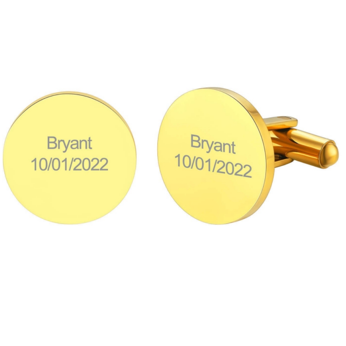 Custom Engraved  Cufflinks gold