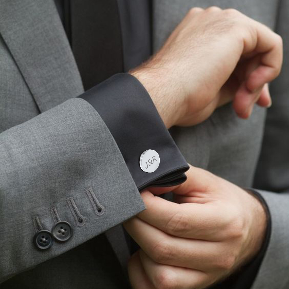 Custom Engraved Monogram Cufflinks for Men | Father's Day Gift
