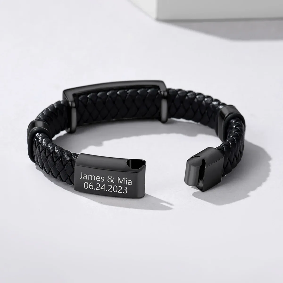 Custom Leather Skull Wing Bracelet