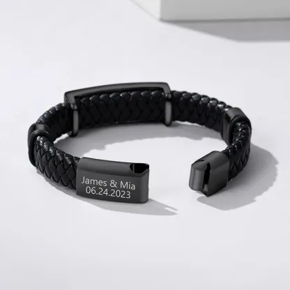 Custom Leather Skull Wing Bracelet