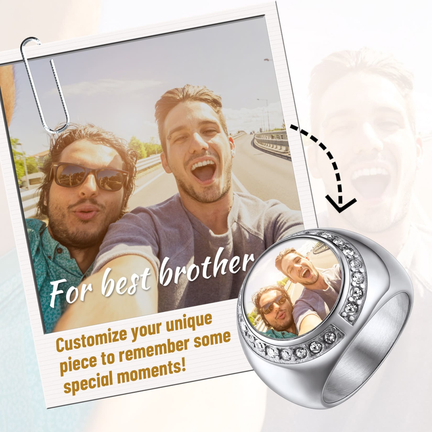 Custom Mens Signet Ring for brother