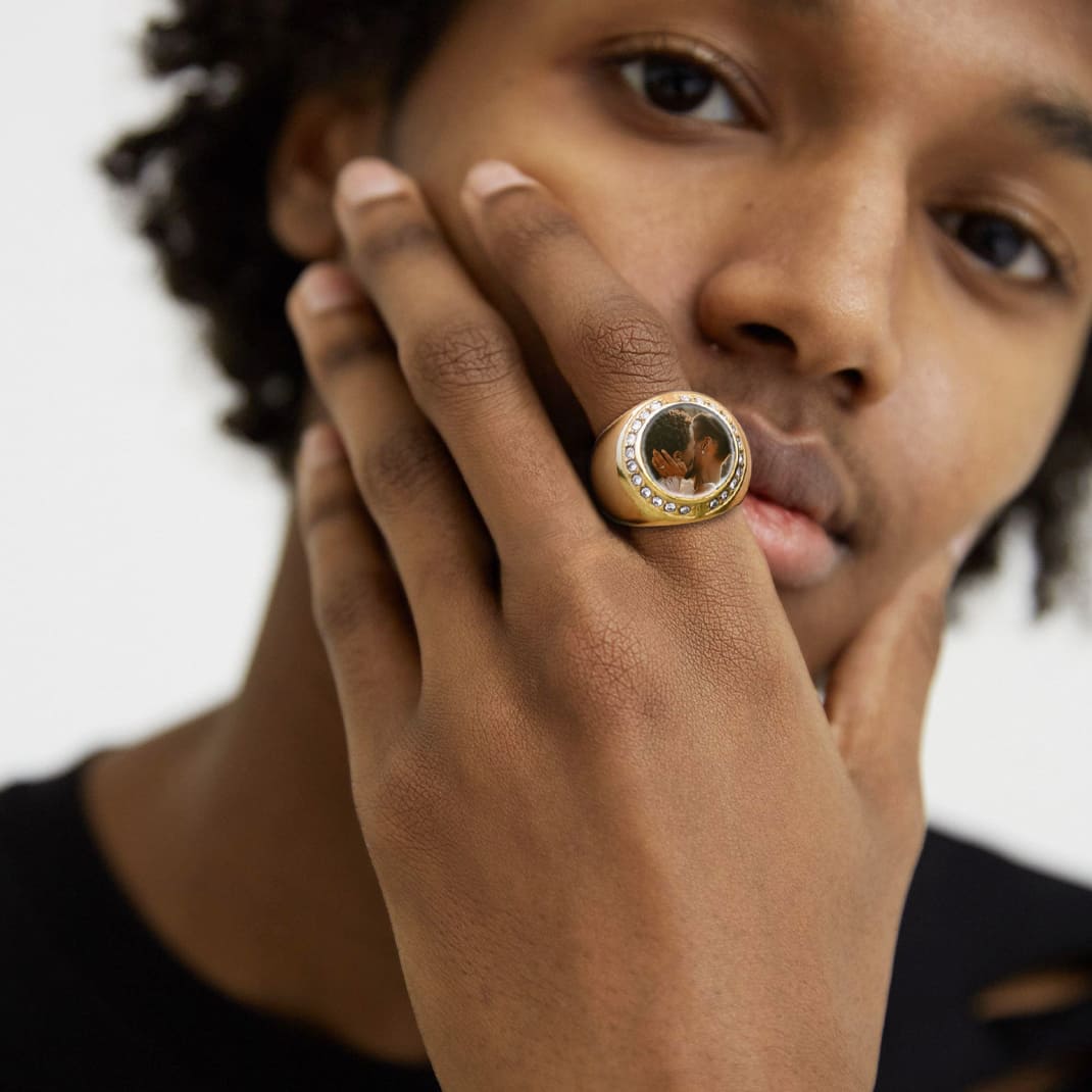 Custom Mens Round Signet Ring