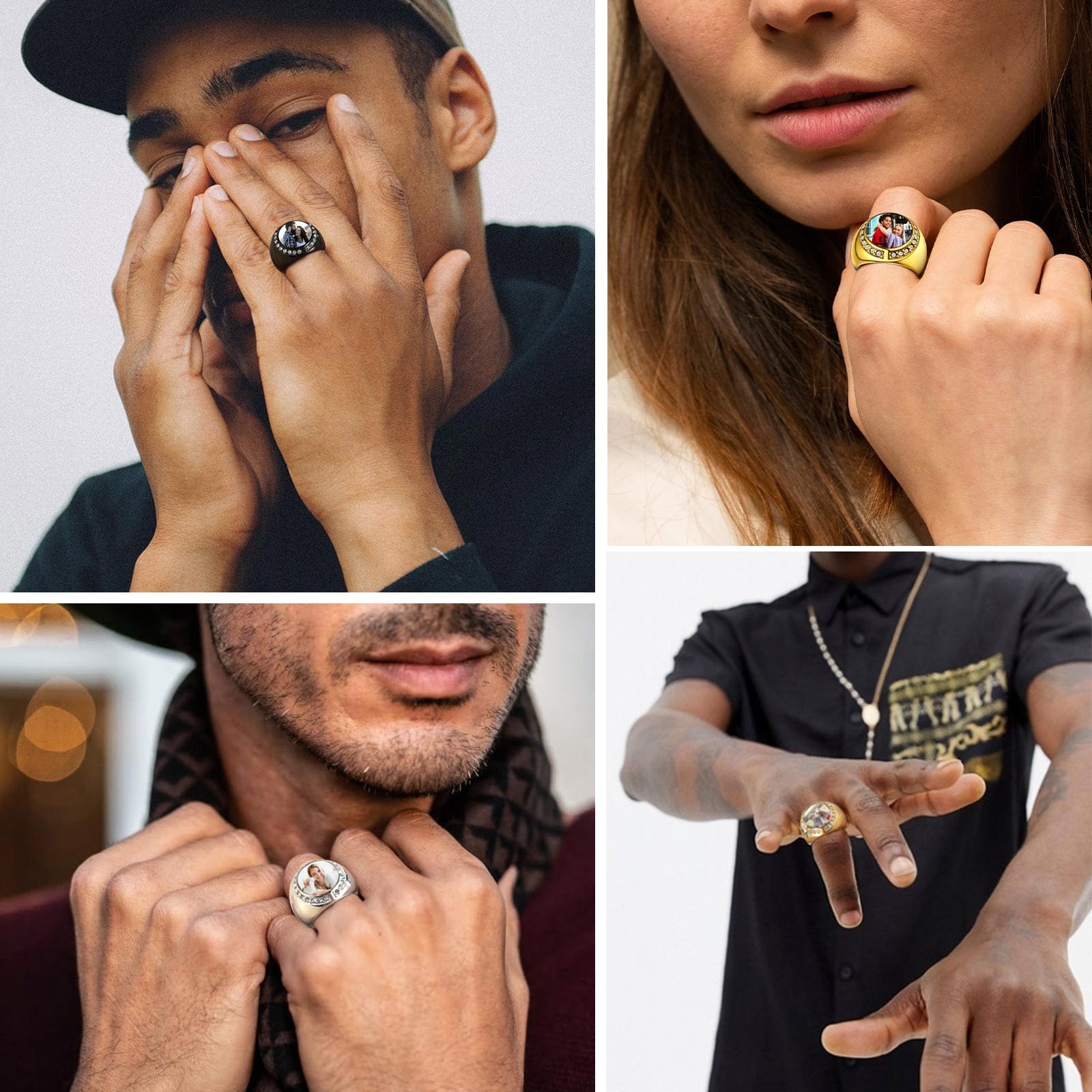 Custom Mens Round Signet Ring model