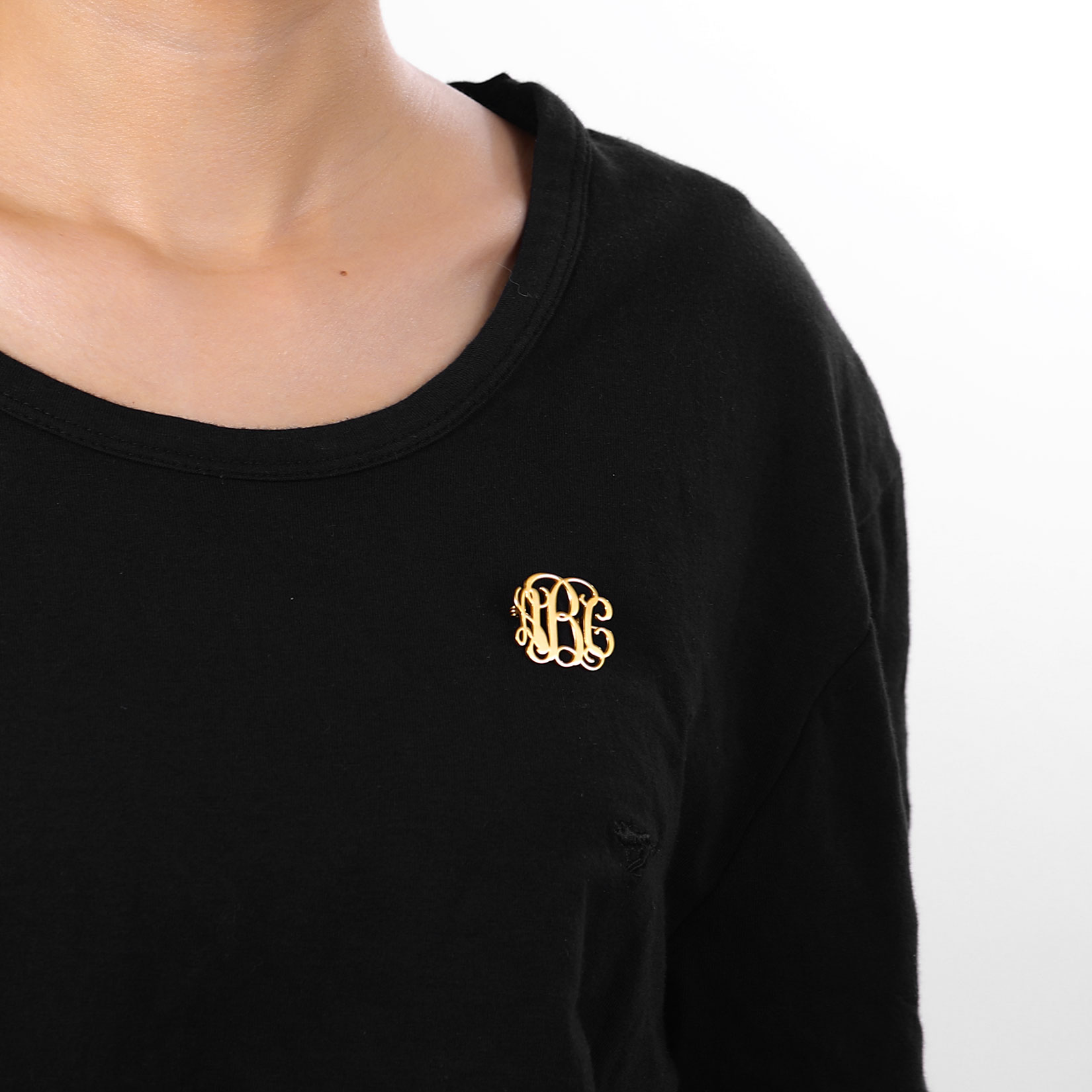 Custom Monogram Initial Brooch Pin for Wedding Bouquet