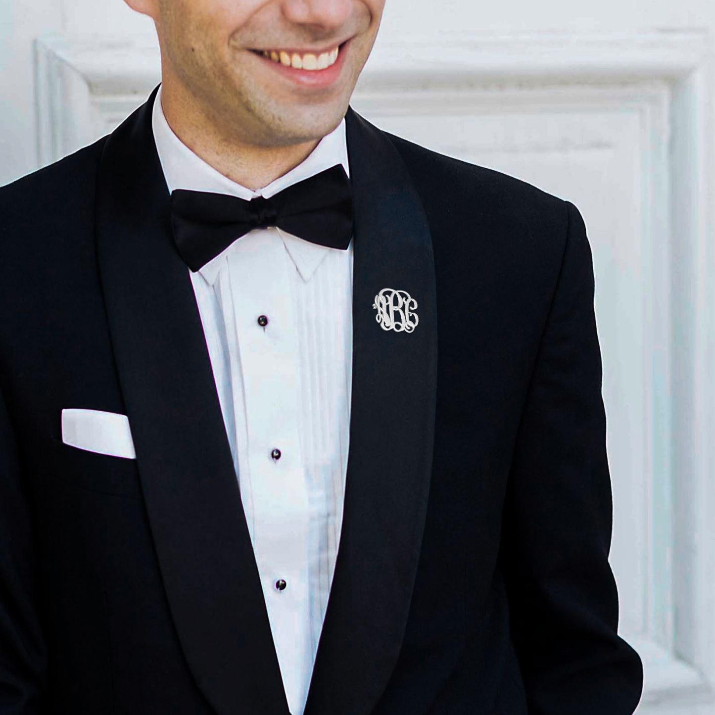 Custom Monogram Letter Brooch Pin for Wedding Bouquet