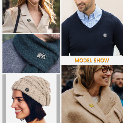 Custom Monogram Initial Brooch Pin for Bouquet