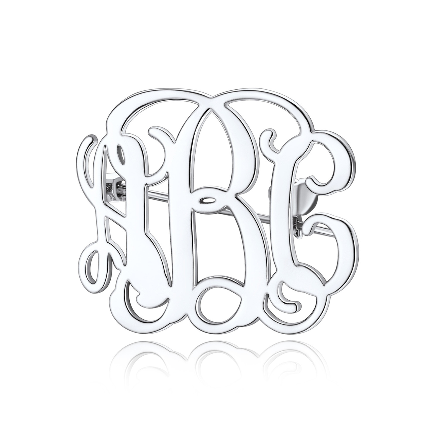 Custom Monogram Letter Initial Brooch Pin for Wedding Bouquet