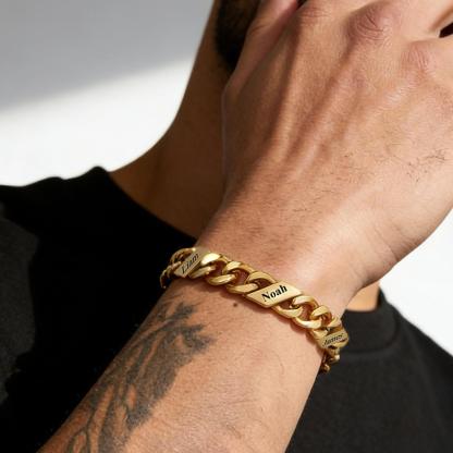 Custom Multi-Name Cuban Link Bracelet 7/9/12MM gift for men