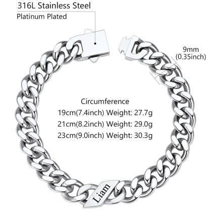 Custom Multi-Name Cuban Link Bracelet 7/9/12MM size