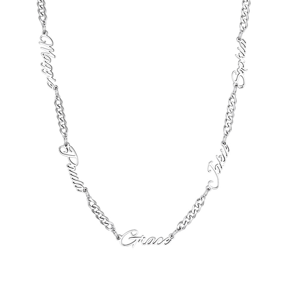 Custom Multi-Name Cuban Link Necklace 3MM
