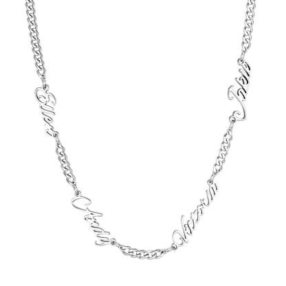 Custom Multi-Name Cuban Link Necklace 3MM