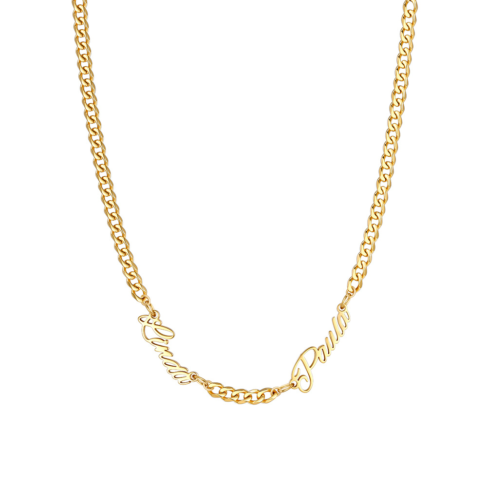 Custom Multi-Name Cuban Link Necklace 3MM