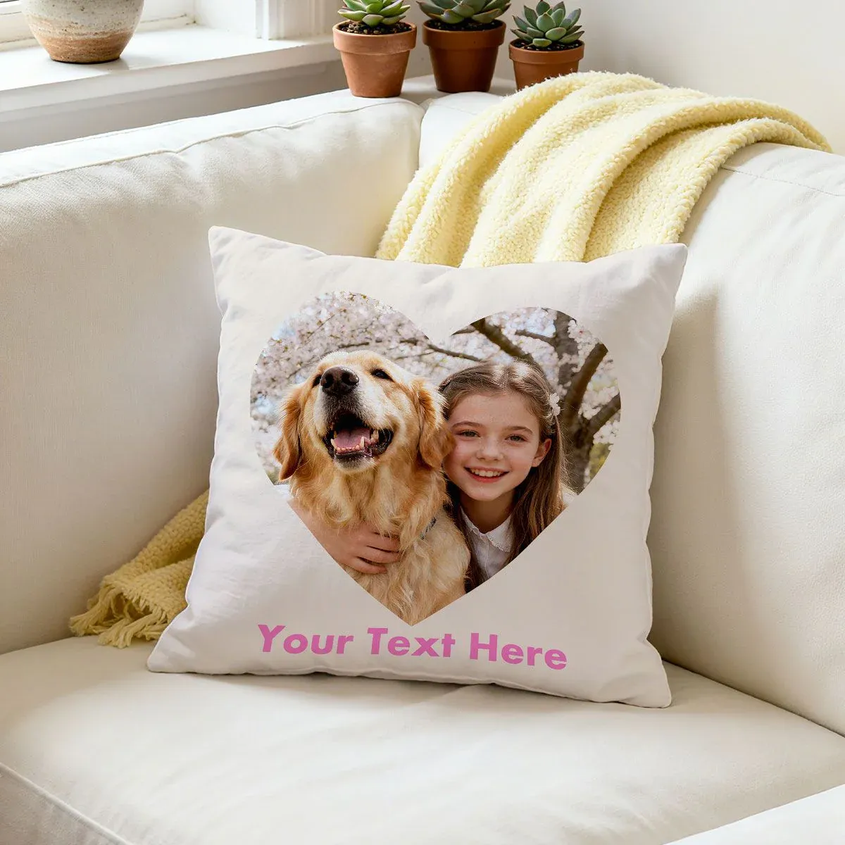 Custom Photo Throw Pillow for family