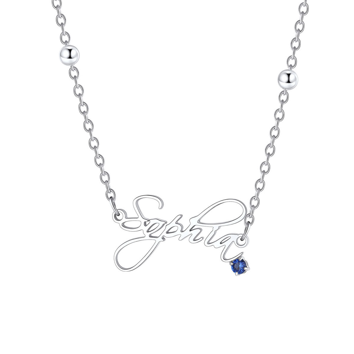 Custom Name Birthstone Necklace for Women