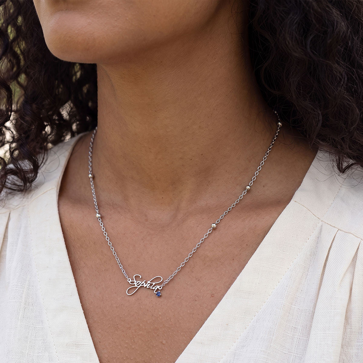 Custom Name Birthstone Necklace for Mom