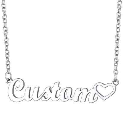 Custom Name Rolo Chain Names silver Necklaces for Women