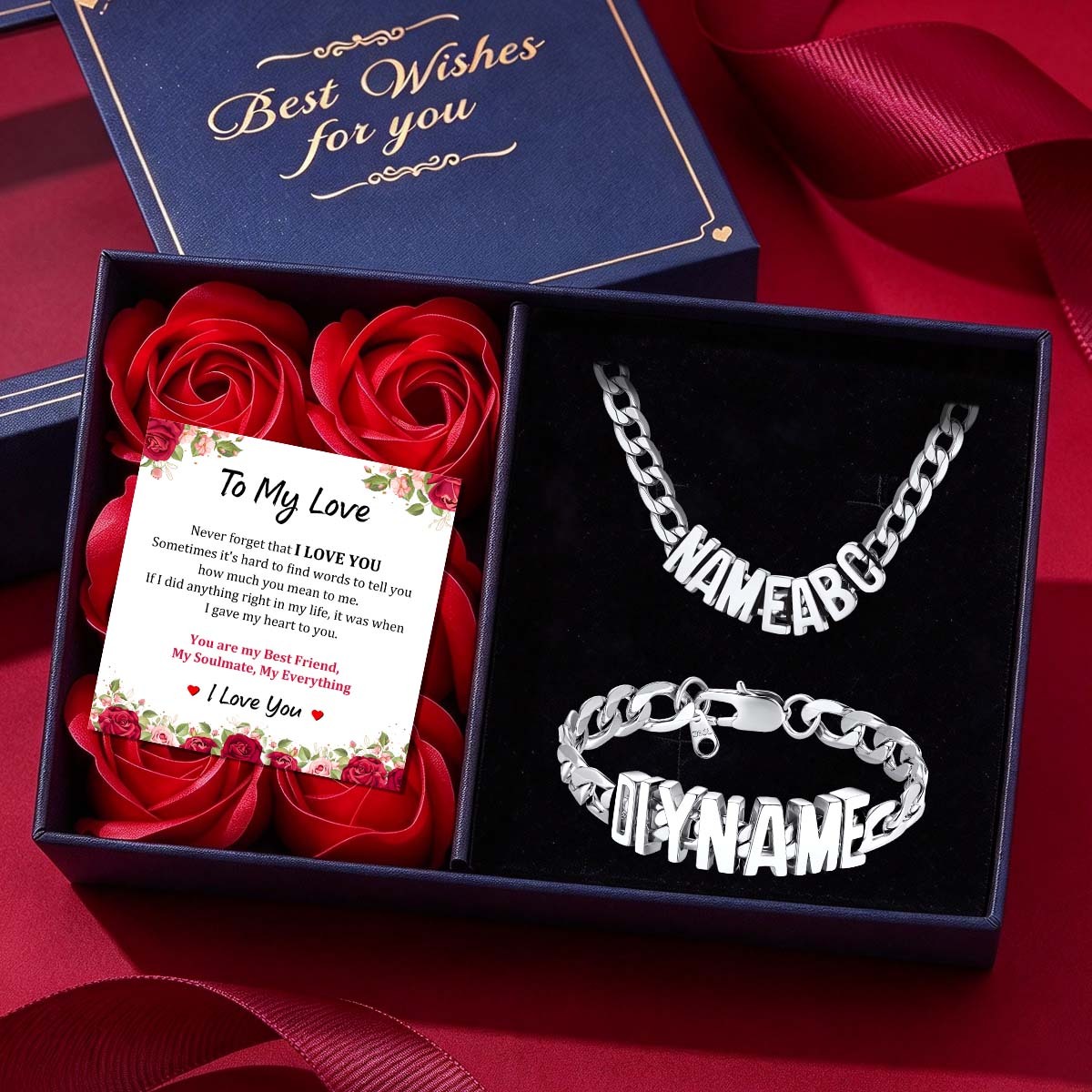 Personalized Name Cuban Bracelet & Necklace Set
