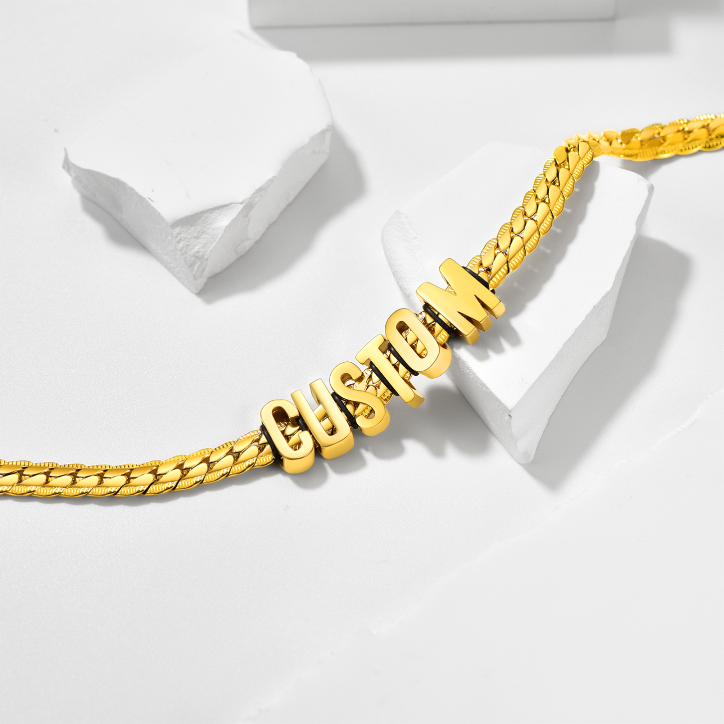 Custom Name Cuban Chain Necklace gold
