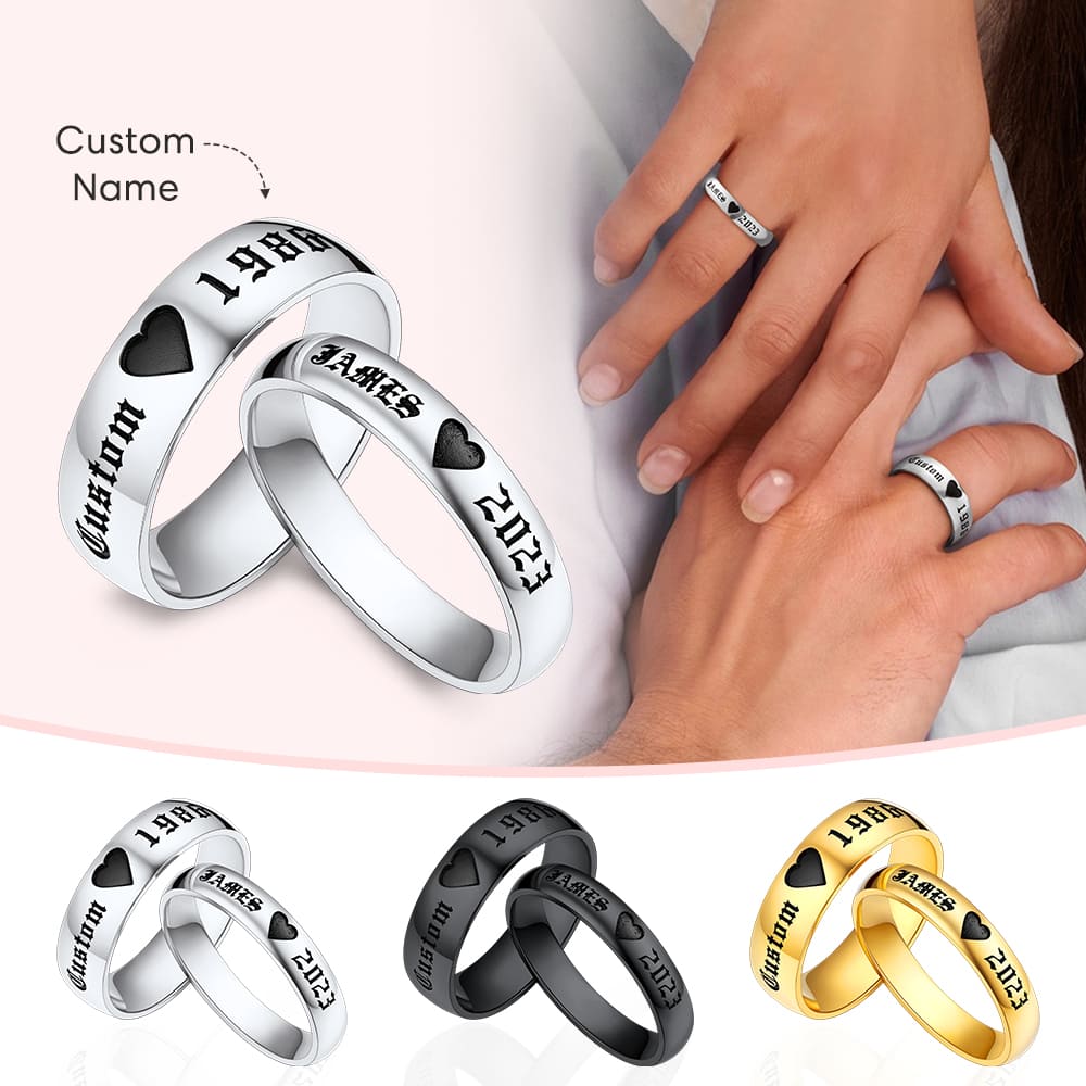 Custom Name Promise Rings for Couples