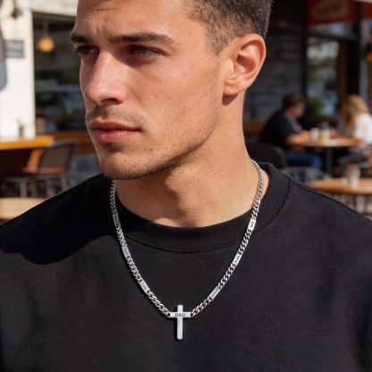Custom Names Cuban Chain Cross Necklace 5MM/7MM 
