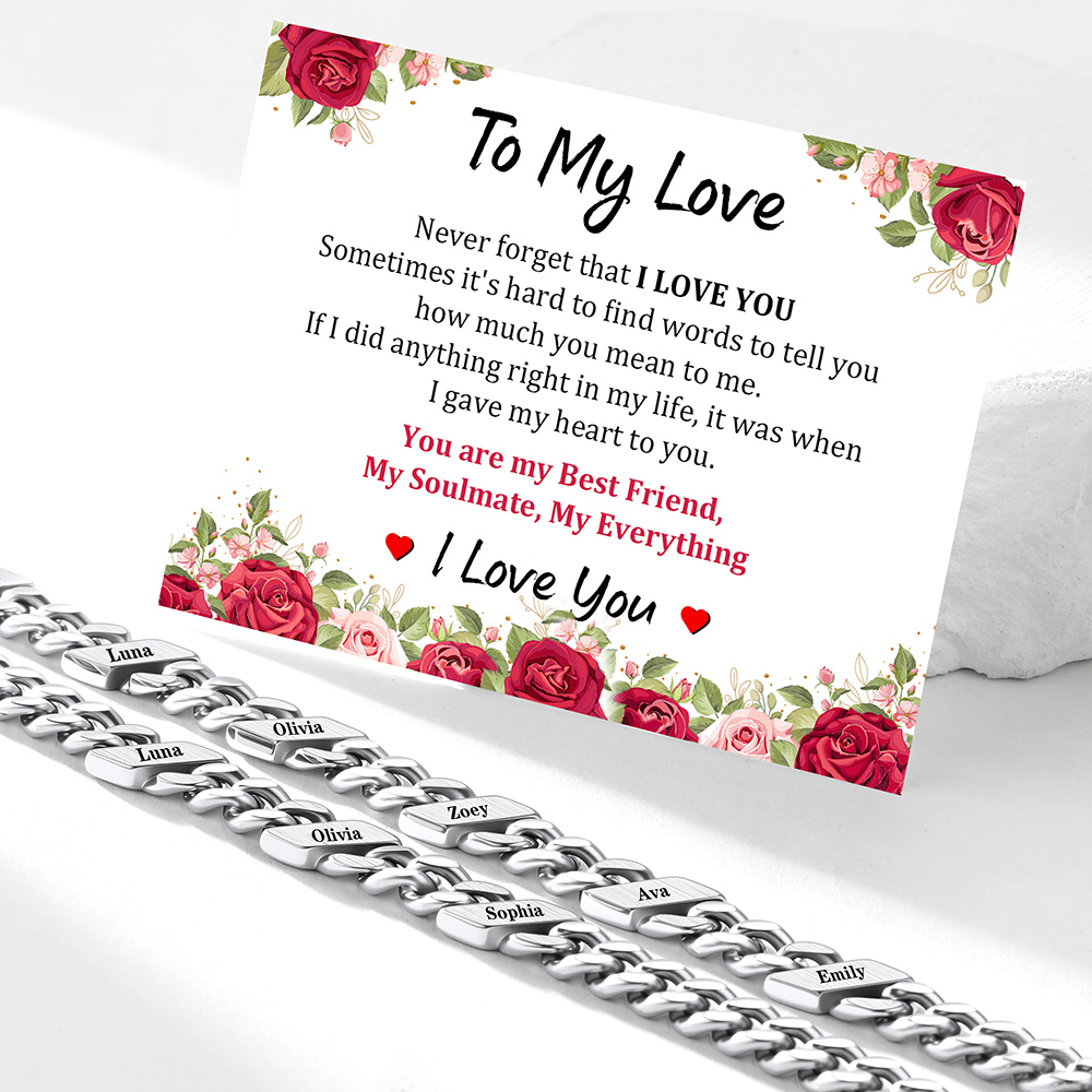 Custom Names Cuban Chain Necklace 5/7/9MM for Mom