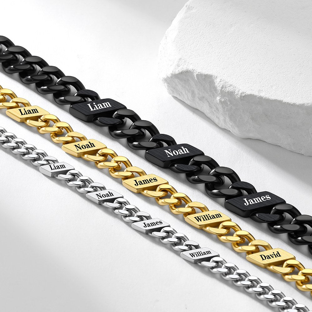  father's day gift Custom Names Cuban Chain Necklace 7/9/12MM