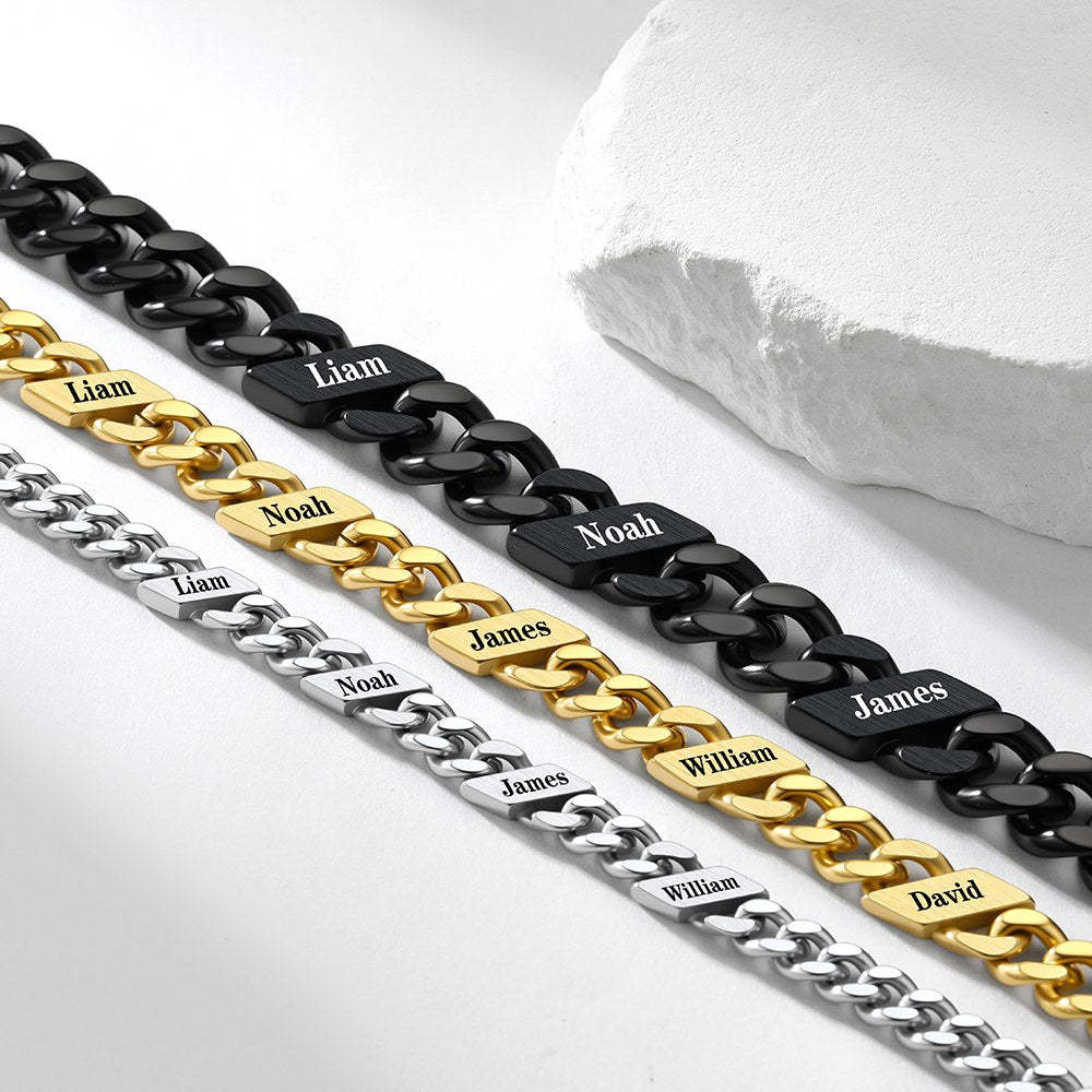  father's day gift Custom Names Cuban Chain Necklace 7/9/12MM
