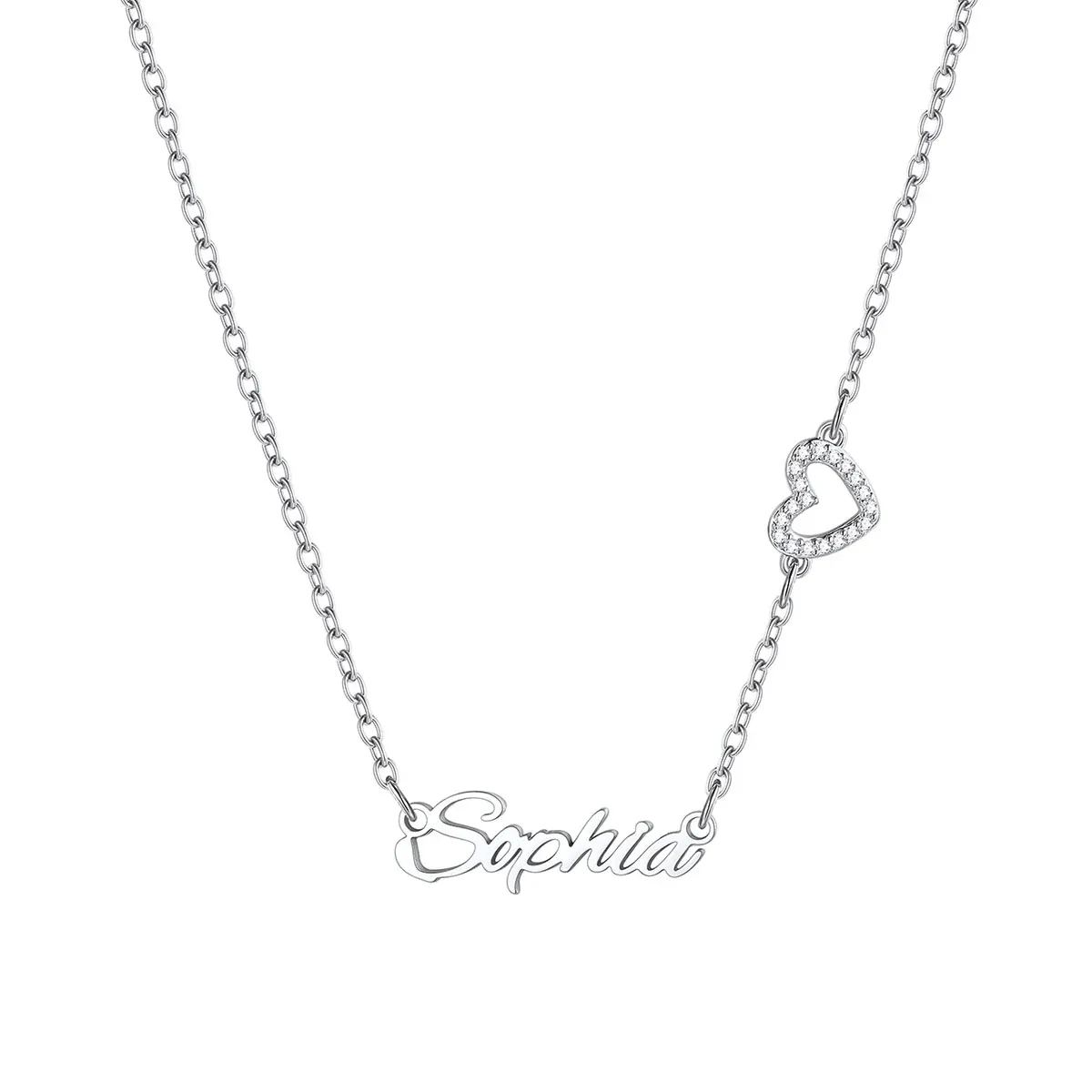 Custom Names Script Necklace with Bow Charm for girlfriend