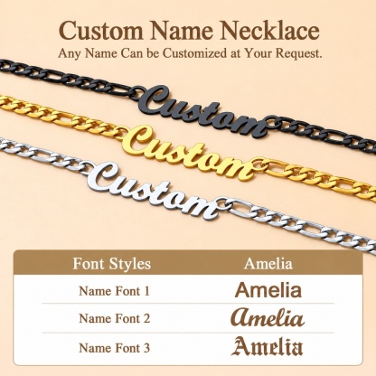 Custom Photo And Name Necklace Set For Couples