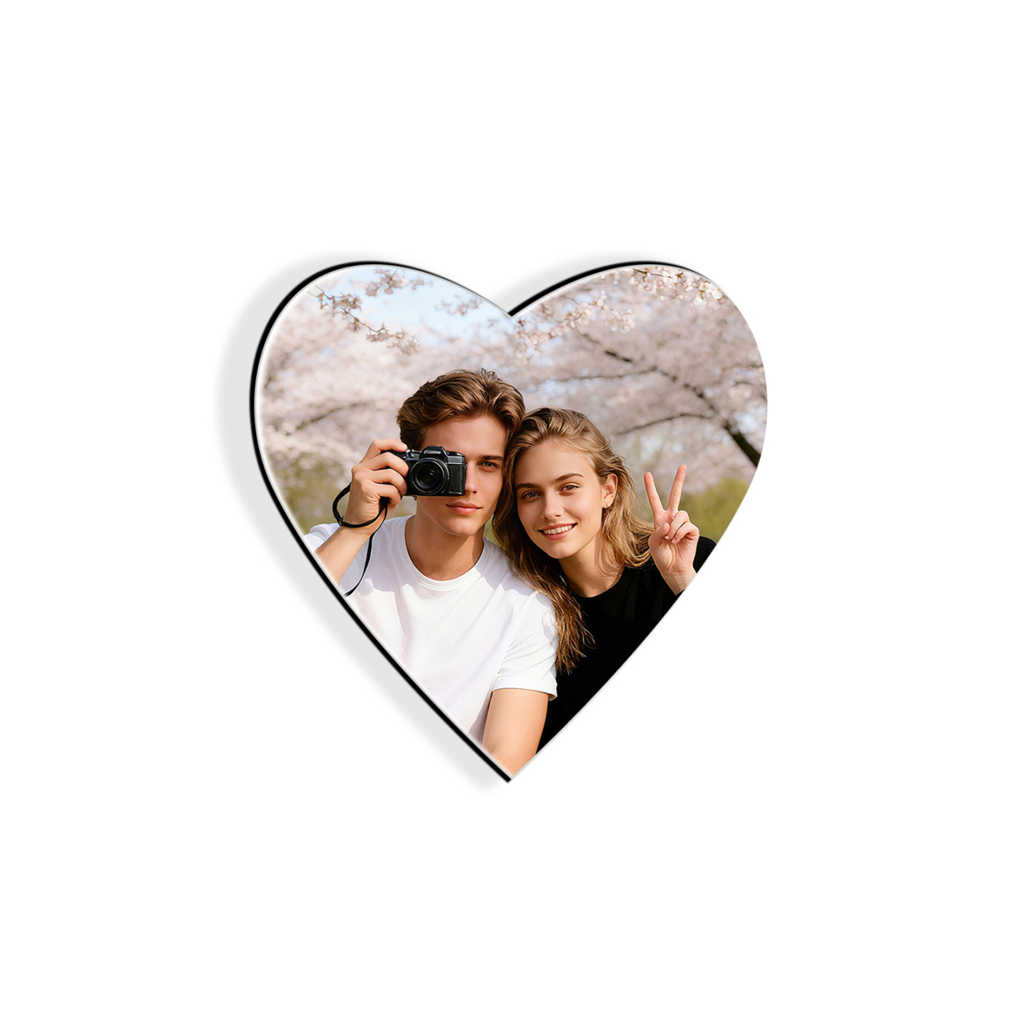 Custom Photo Heart Fridge Magnet bday gift