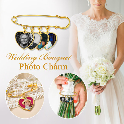 Custom Photo Memorial Pin Wedding Bouquet Charm