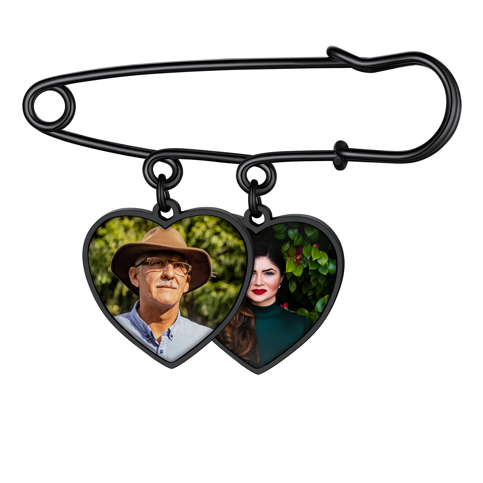 Custom Photo Memorial Pin Wedding Bouquet Charm Brooch pin 2 charms