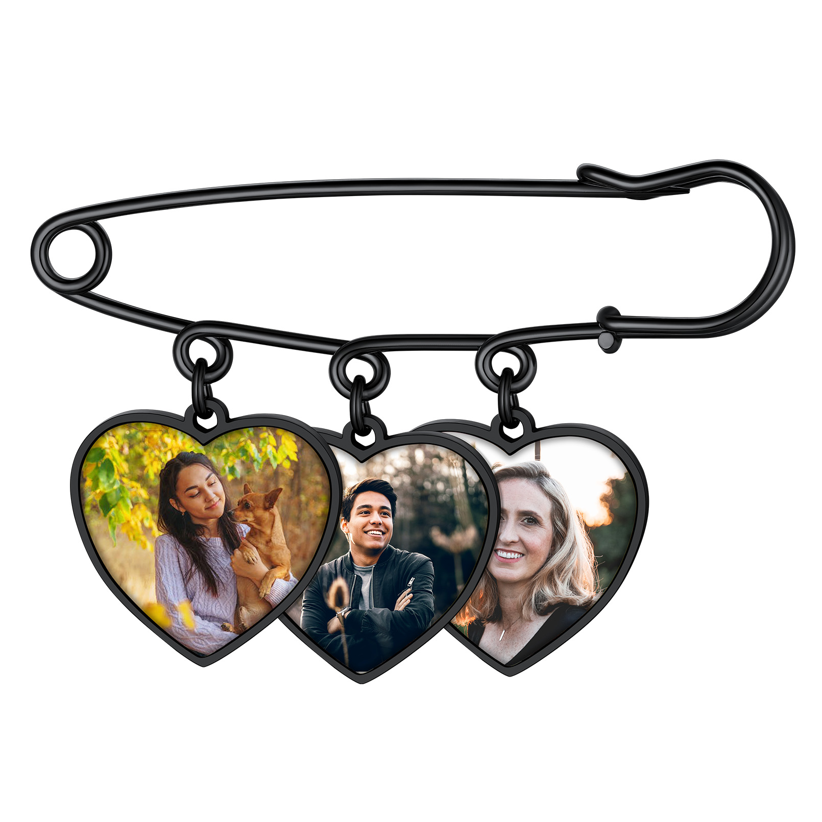 Custom Photo Memorial Pin Wedding Bouquet Charm Brooch pin 3 charms