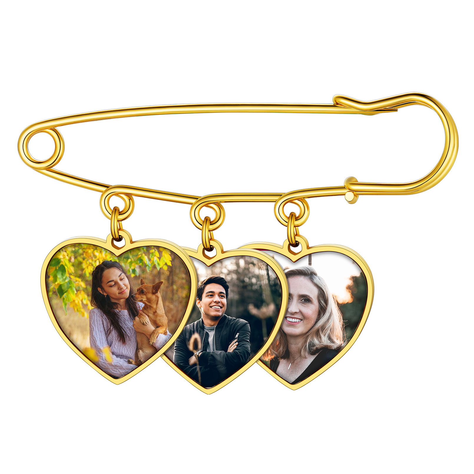 Custom Photo Memorial Pin Wedding Bouquet Charm Brooch pin